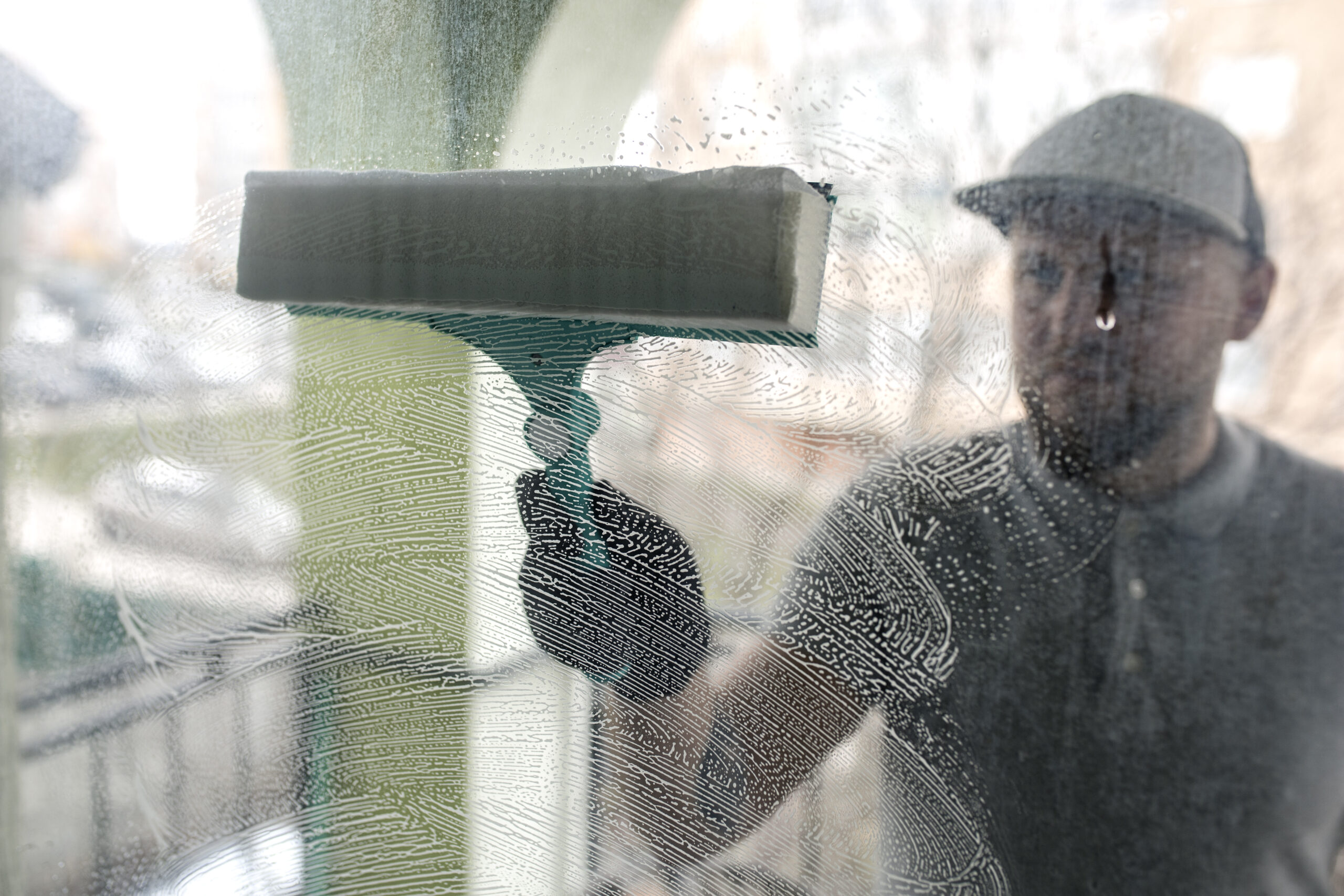 Services man doing professional home cleaning service